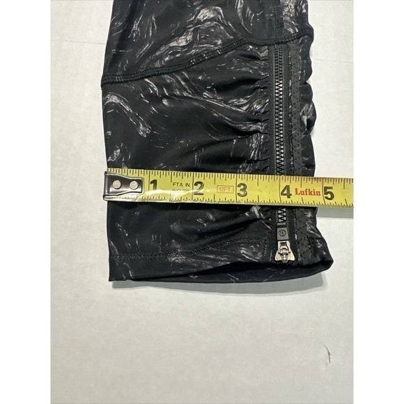 Lululemon Speed Tight II Full Luxtreme Pockets Ruched Leggings Black Swirl Sz‎ 6 - Picture 13 of 16